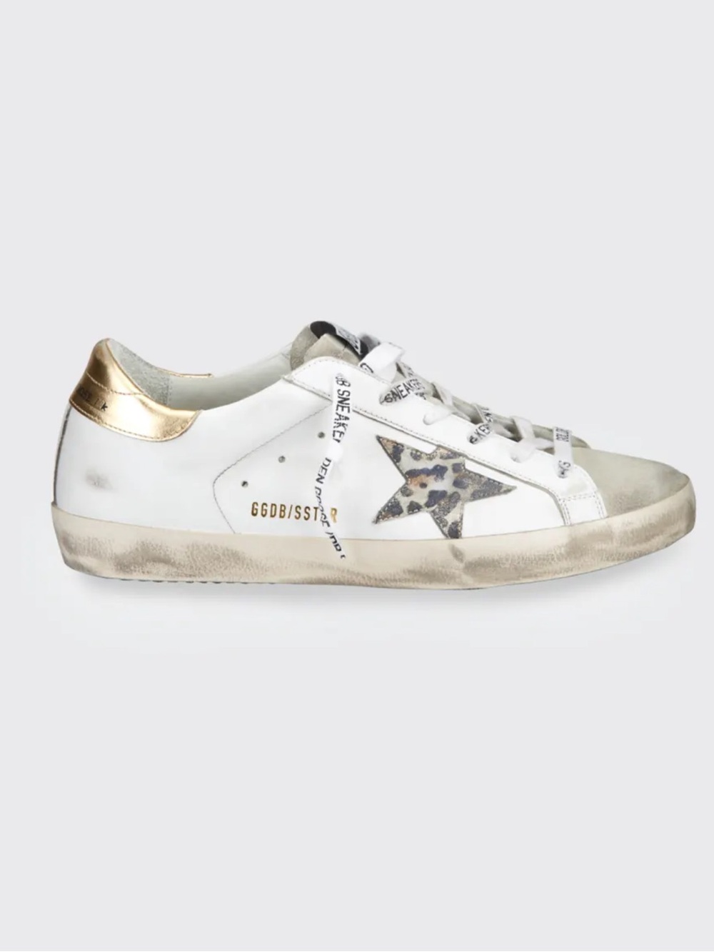 NWT Golden Goose Superstar Lwo-Star Leather Low-Top Sneakers Leopard Star Sz 38